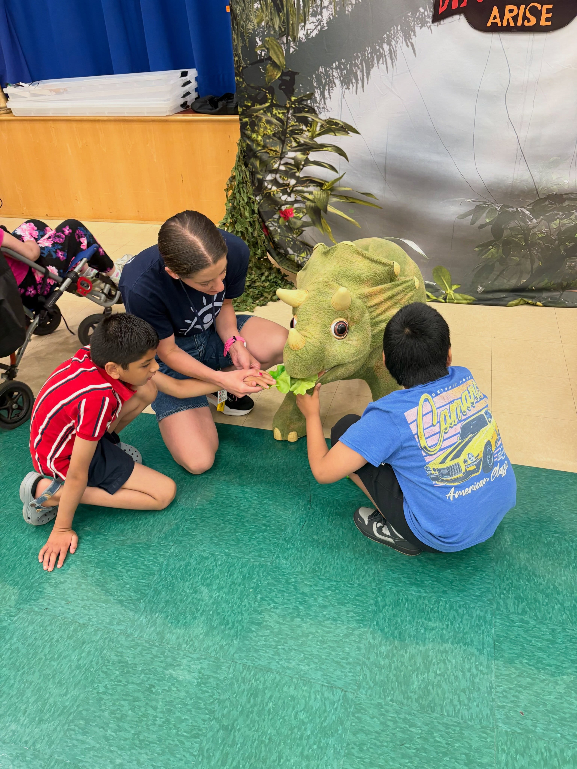 Our Animal Week included dinosaurs, trips to Turtle Back Zoo, classroom activities, and a petting zoo right here on campus.