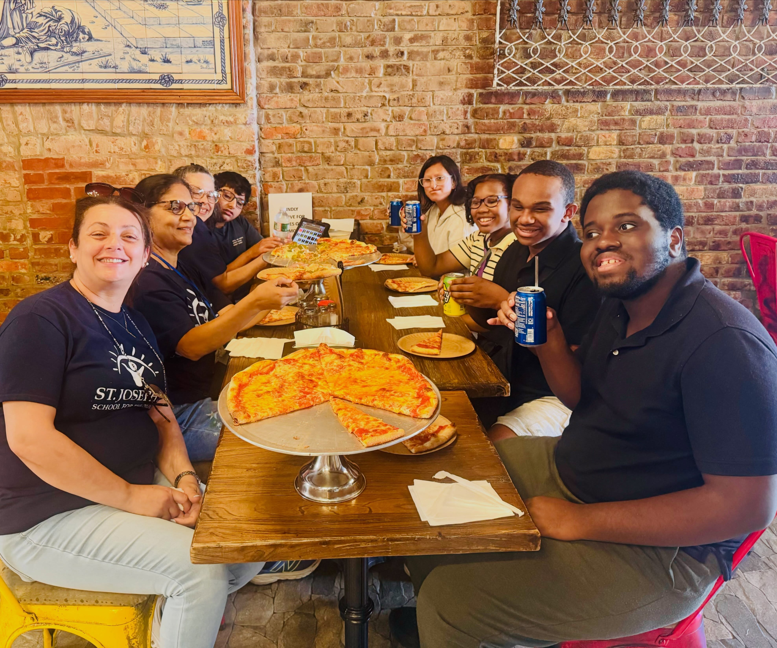 During our “Community Exploration” week, students and adult clients had opportunities to learn more about the people, places, and services that help keep our community moving, safe, and connected. Ms. Barbara’s class took a walk to Stop & Shop, while Ms. Lauren’s class visited Renato’s Pizza Masters and Angel’s Recipe Ice Cream & Crepes for some hands-on exploration out in the community.