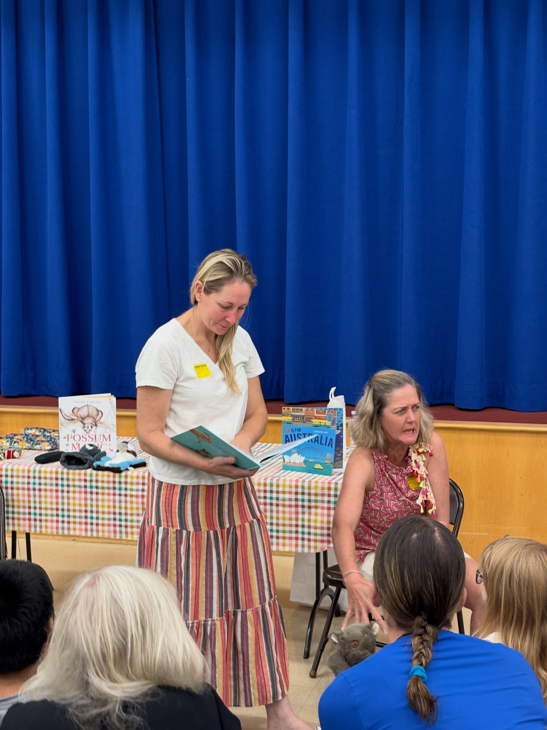 Author Alison Kanani and her friend Paula brought an Australian theme storytelling experience using puppets and interactive storytelling.