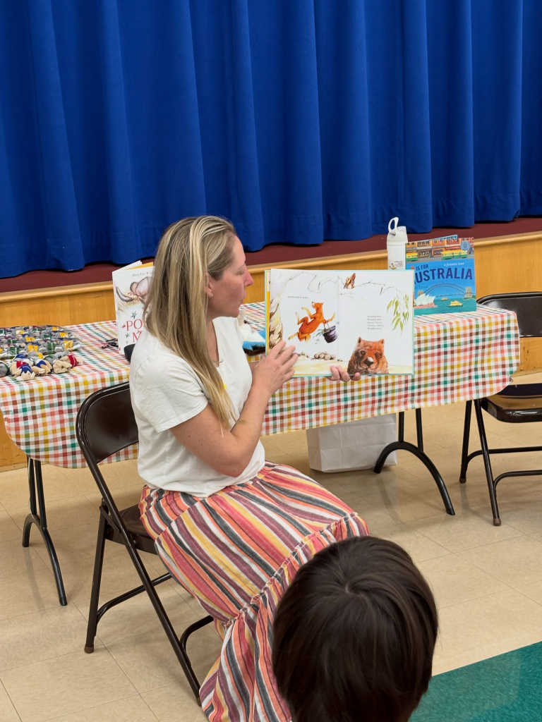 Author Alison Kanani and her friend Paula brought an Australian theme storytelling experience using puppets and interactive storytelling.