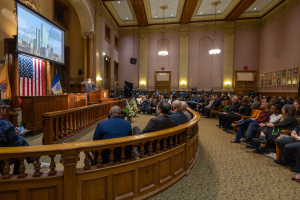 One of our students was chosen to say the Pledge of Allegiance at Jersey City City Hall